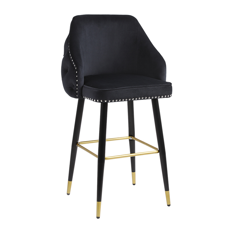 Fire-resistant velvet bar stool